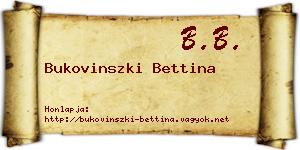 Bukovinszki Bettina névjegykártya